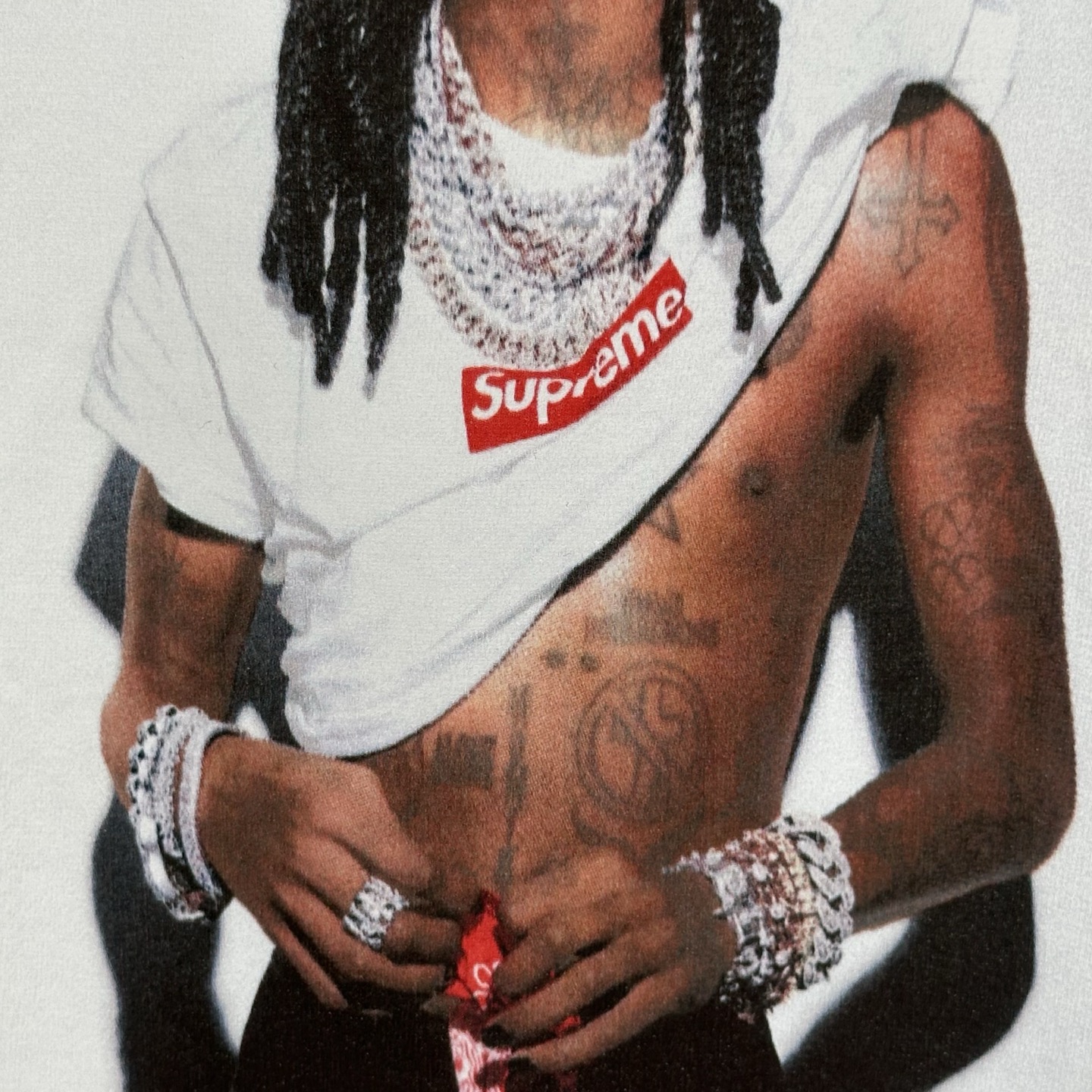 Supreme FW25 PLAYBOI CARTI PHOTO TEE  玩少卡蒂 印花logo圆领 短袖T恤 男女同款 黑色  白色   