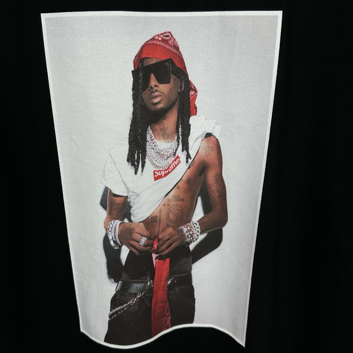Supreme FW25 PLAYBOI CARTI PHOTO TEE  玩少卡蒂 印花logo圆领 短袖T恤 男女同款 黑色  白色   