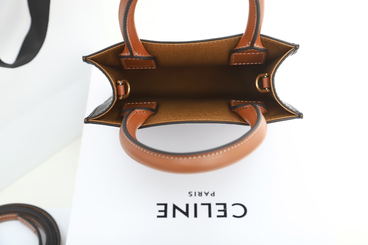 CELINE 赛琳 Cabas 经典老花印花竖款 黄褐色 托特包 手提包 单肩包 斜挎包 黄褐色 194372BZK-04LU