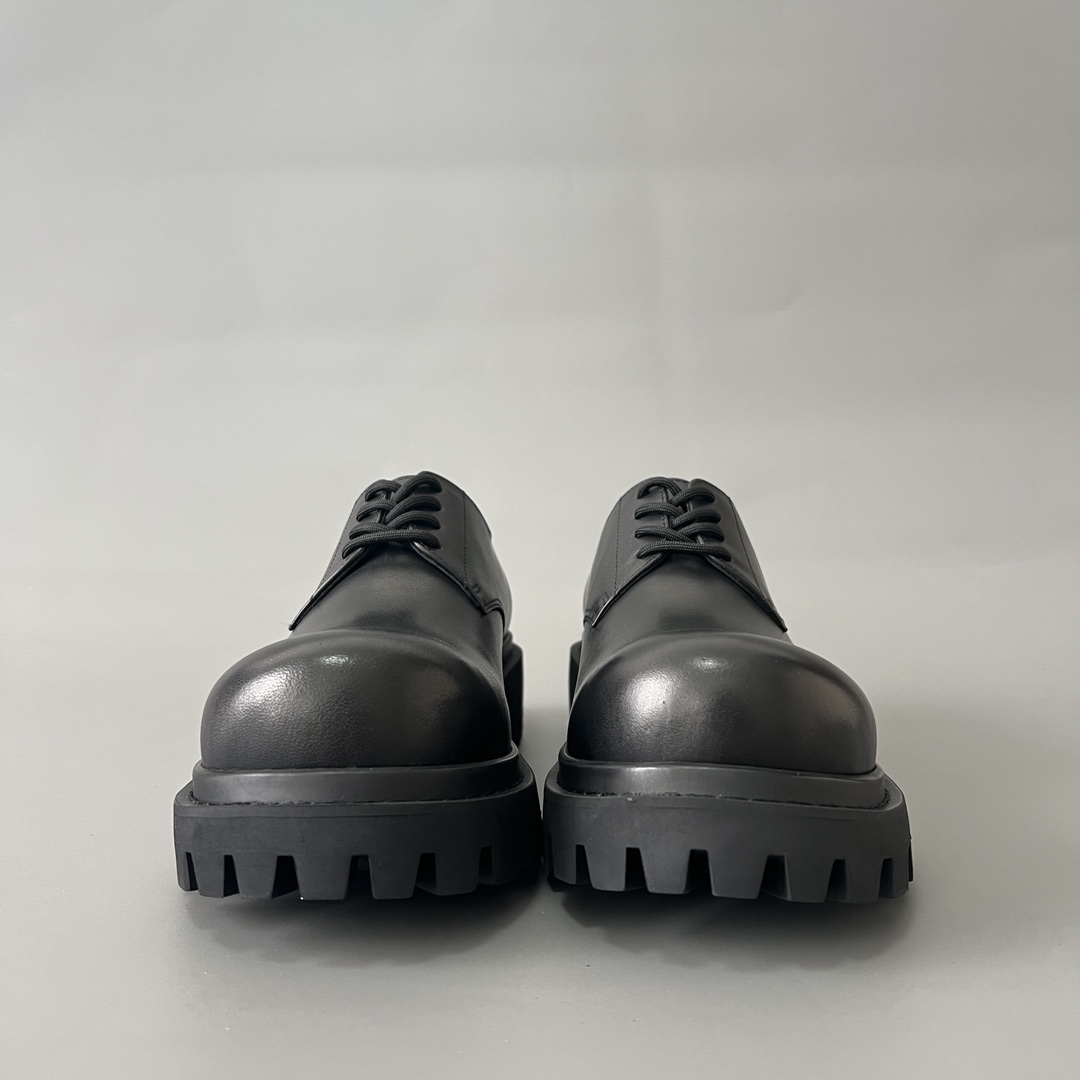 Balenciaga Sergent 巴黎世家 德比 乐福 系带 低筒 老爹鞋 运动 复古板鞋 休闲鞋 男鞋 黑色  701393WBD401000