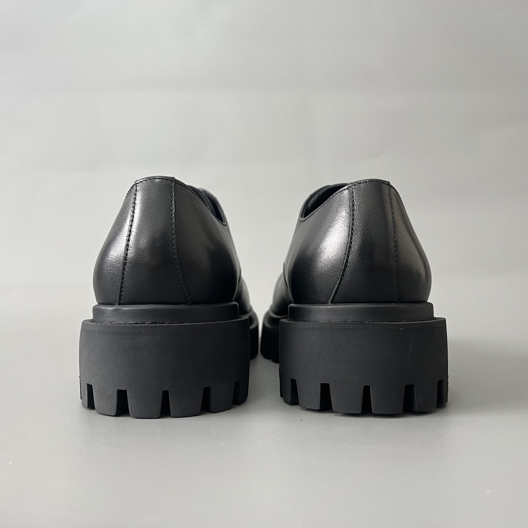 Balenciaga Sergent 巴黎世家 德比 乐福 系带 低筒 老爹鞋 运动 复古板鞋 休闲鞋 男鞋 黑色  701393WBD401000