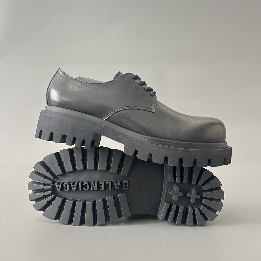 Balenciaga Sergent 巴黎世家 德比 乐福 系带 低筒 老爹鞋 运动 复古板鞋 休闲鞋 男鞋 黑色  701393WBD401000