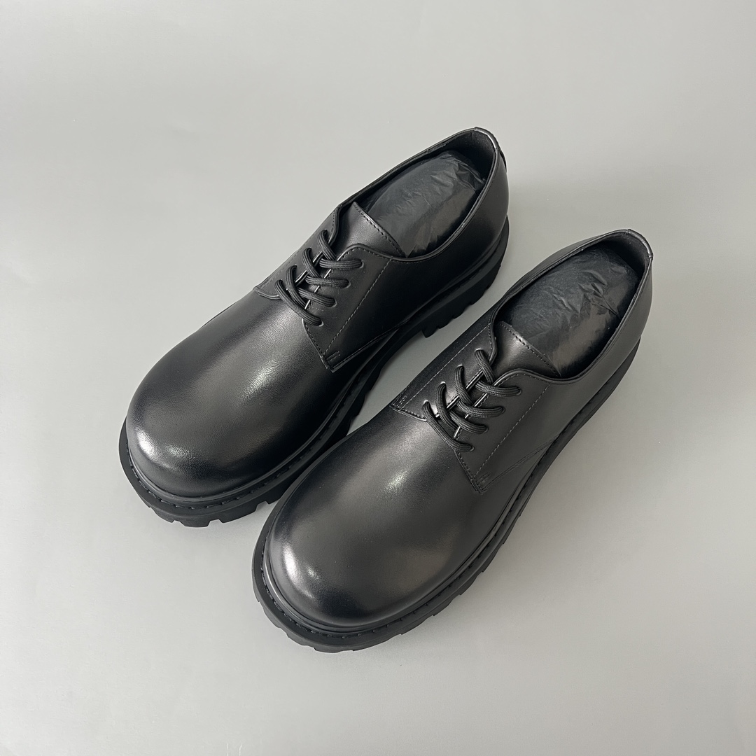 Balenciaga Sergent 巴黎世家 德比 乐福 系带 低筒 老爹鞋 运动 复古板鞋 休闲鞋 男鞋 黑色  701393WBD401000