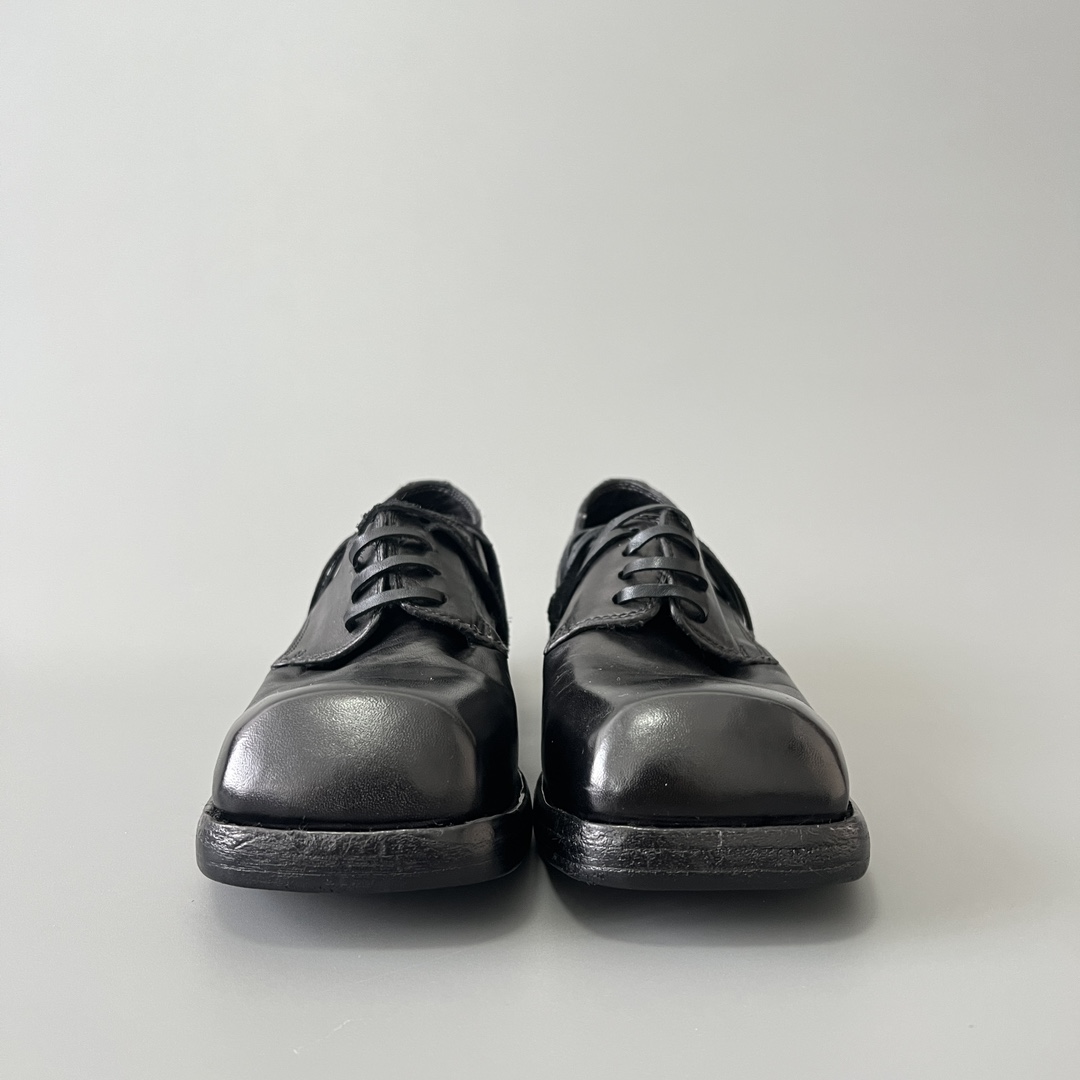 GUlDI 德比 皮鞋 系带 低筒 老爹鞋 运动 复古板鞋 休闲鞋 男鞋 黑色  79082-BLKT