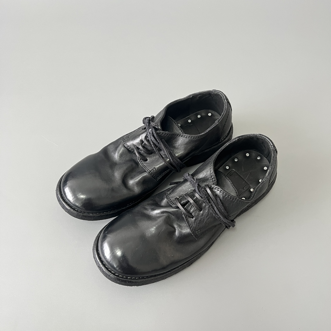 GUlDI 德比 皮鞋 系带 低筒 老爹鞋 运动 复古板鞋 休闲鞋 男鞋 黑色  992X-BLKT