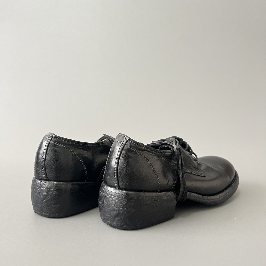 GUlDI 德比 皮鞋 系带 低筒 老爹鞋 运动 复古板鞋 休闲鞋 男鞋 黑色 792Z-CO89T