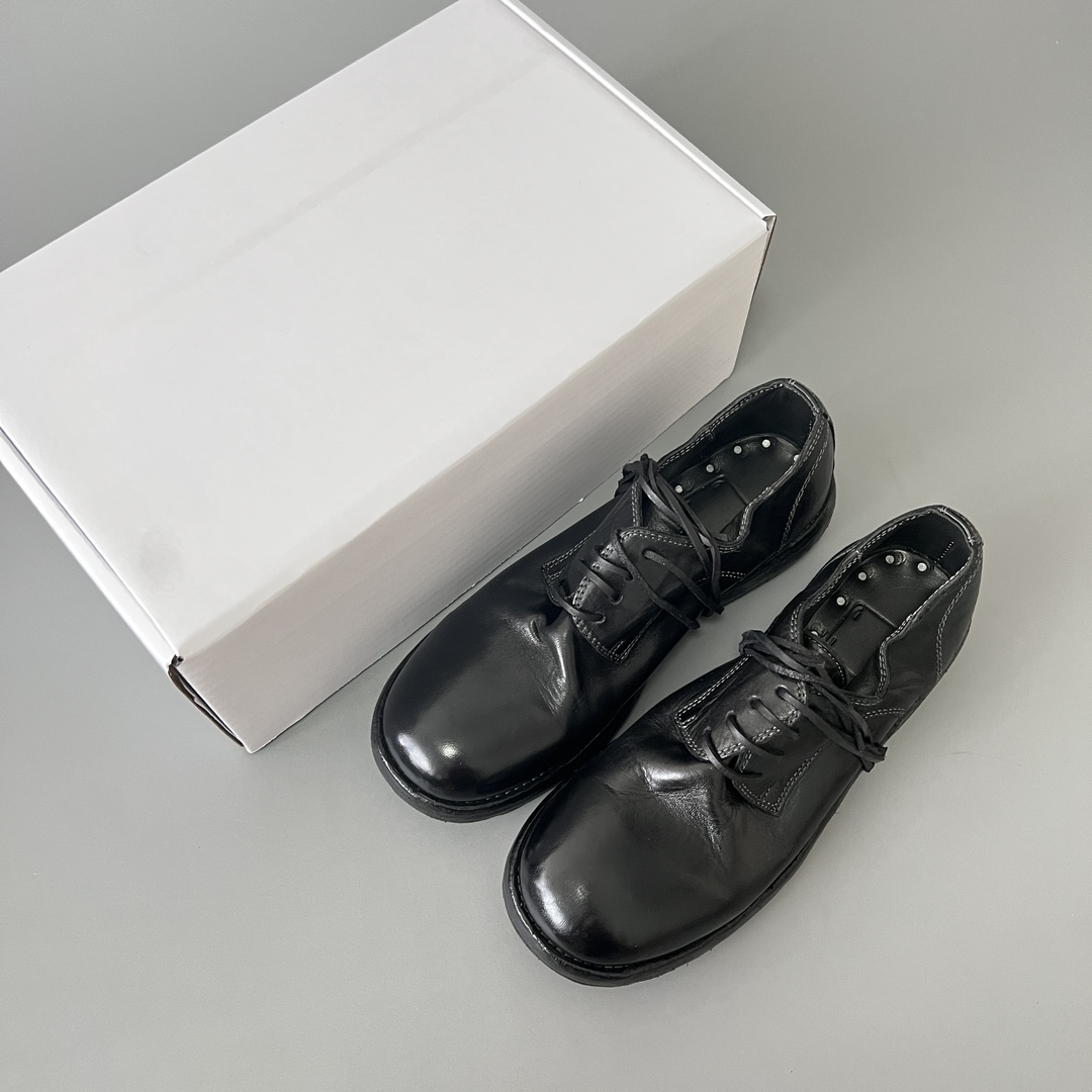 GUlDI 德比 皮鞋 系带 低筒 老爹鞋 运动 复古板鞋 休闲鞋 男鞋 黑色 792Z-CO89T