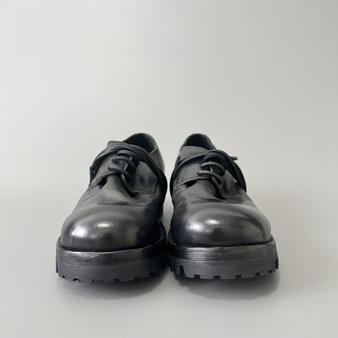 GUlDI 德比 皮鞋 系带 低筒 老爹鞋 运动 复古板鞋 休闲鞋 男鞋 黑色  792V-BLKT