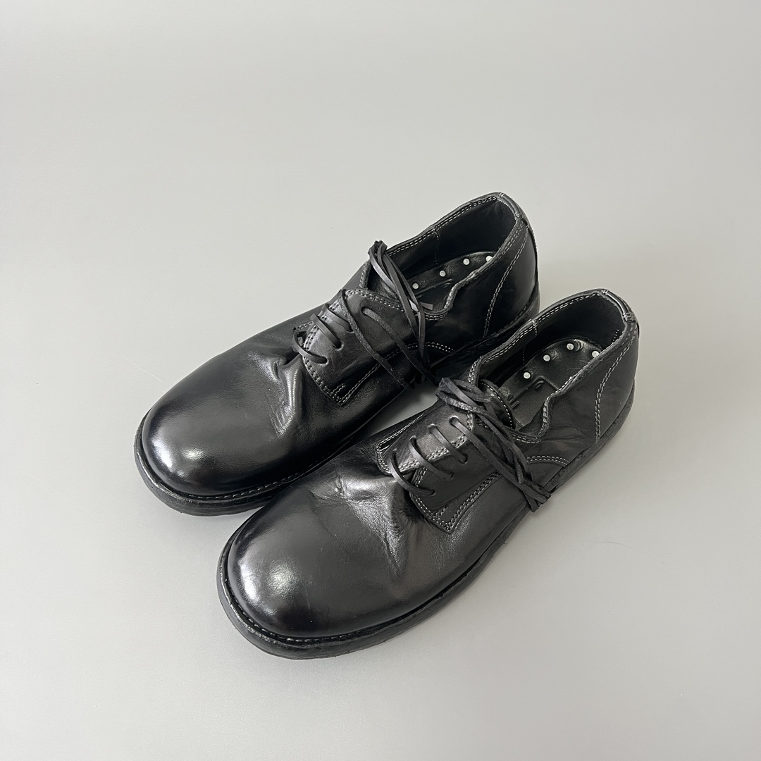 GUlDI 德比 皮鞋 系带 低筒 老爹鞋 运动 复古板鞋 休闲鞋 男鞋 黑色 792Z-CO89T