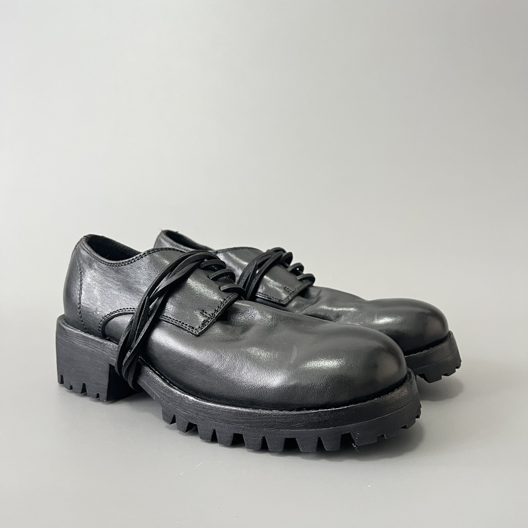 GUlDI 德比 皮鞋 系带 低筒 老爹鞋 运动 复古板鞋 休闲鞋 男鞋 黑色  792V-BLKT