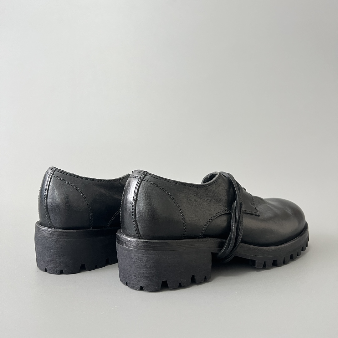 GUlDI 德比 皮鞋 系带 低筒 老爹鞋 运动 复古板鞋 休闲鞋 男鞋 黑色  792V-BLKT