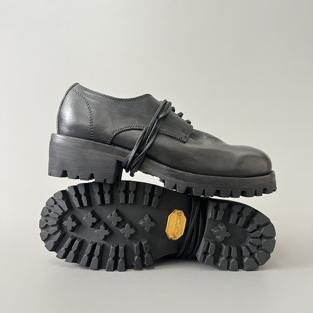 GUlDI 德比 皮鞋 系带 低筒 老爹鞋 运动 复古板鞋 休闲鞋 男鞋 黑色  792V-BLKT