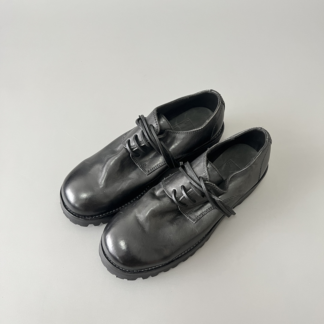 GUlDI 德比 皮鞋 系带 低筒 老爹鞋 运动 复古板鞋 休闲鞋 男鞋 黑色  792V-BLKT