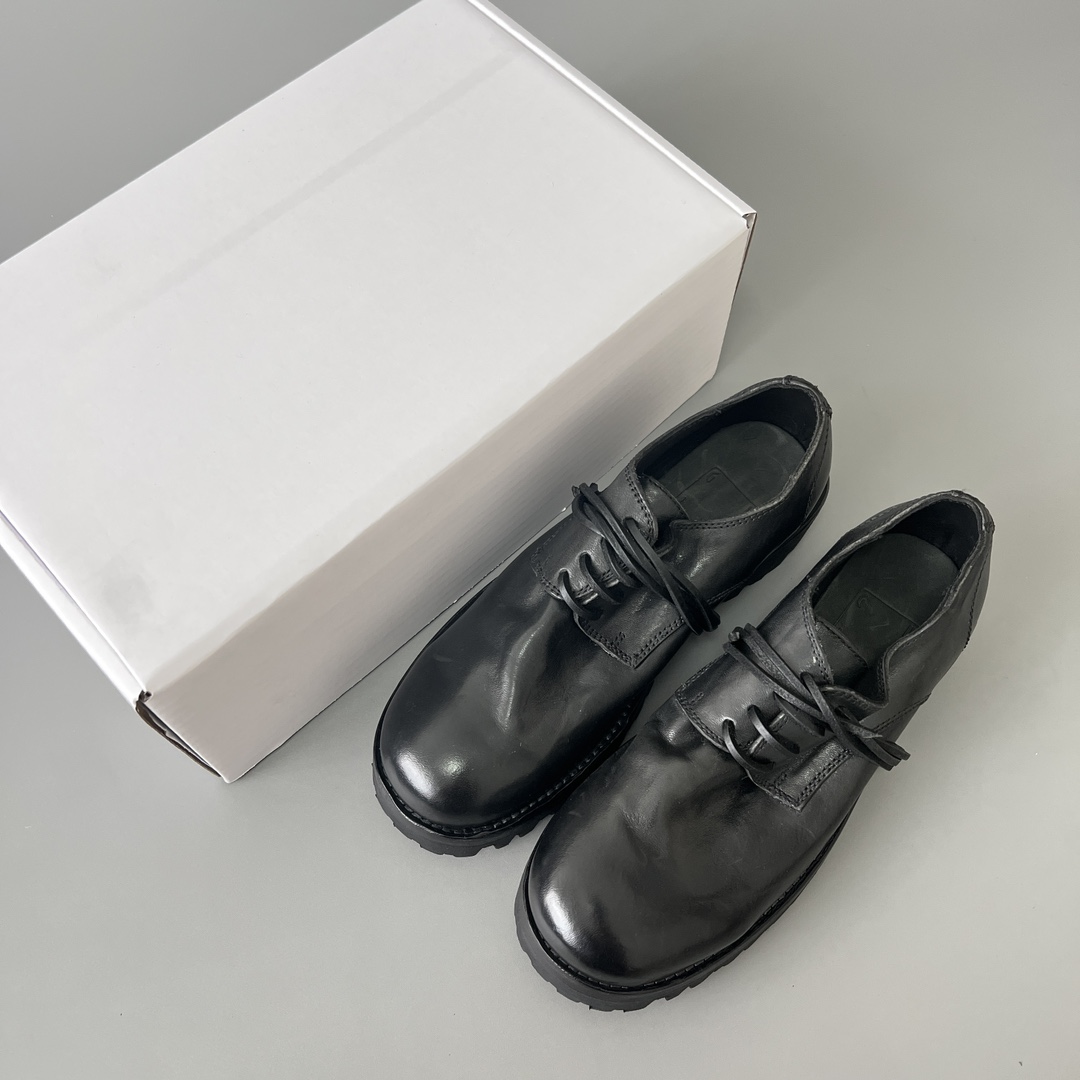 GUlDI 德比 皮鞋 系带 低筒 老爹鞋 运动 复古板鞋 休闲鞋 男鞋 黑色  792V-BLKT