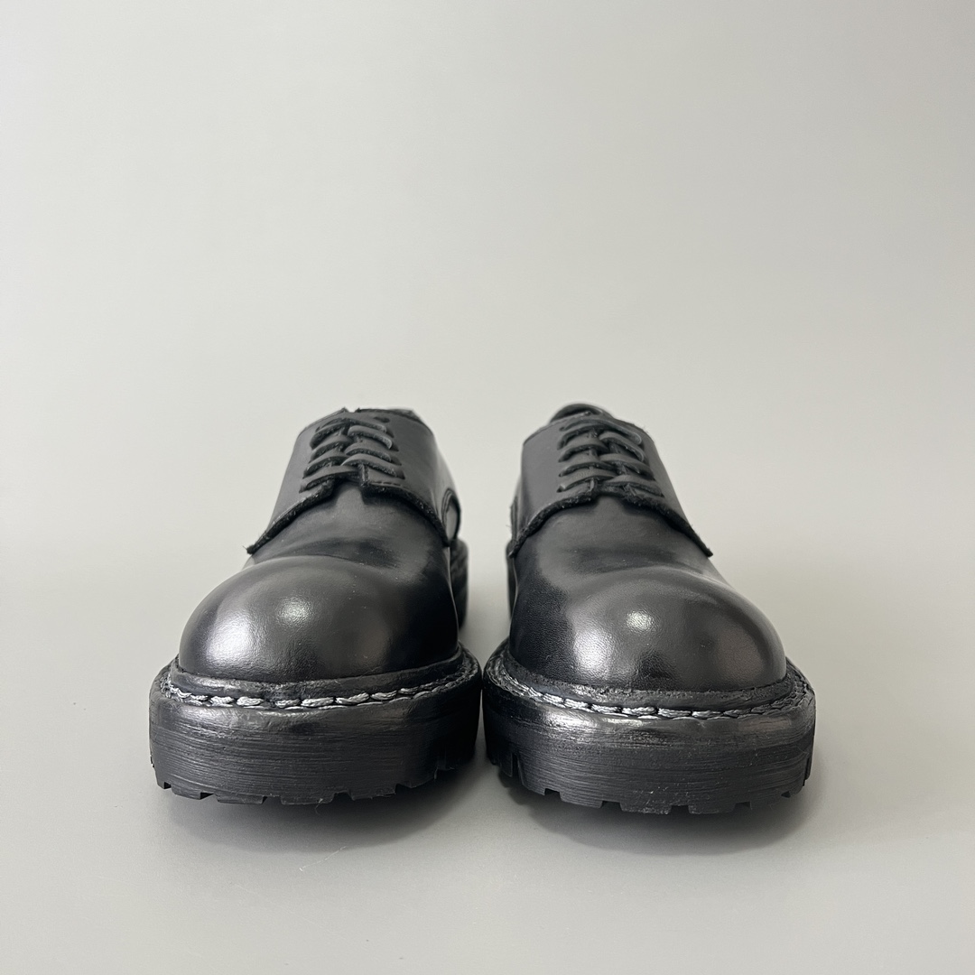 GUlDI 德比 皮鞋 系带 低筒 老爹鞋 运动 复古板鞋 休闲鞋 男鞋 黑色  GR02V-BLKT