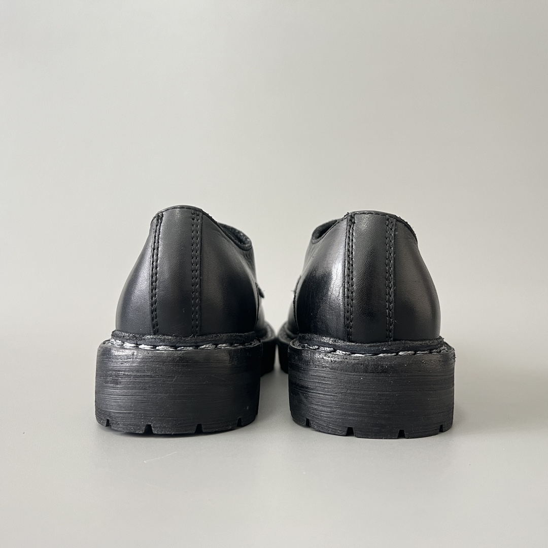 GUlDI 德比 皮鞋 系带 低筒 老爹鞋 运动 复古板鞋 休闲鞋 男鞋 黑色  GR02V-BLKT