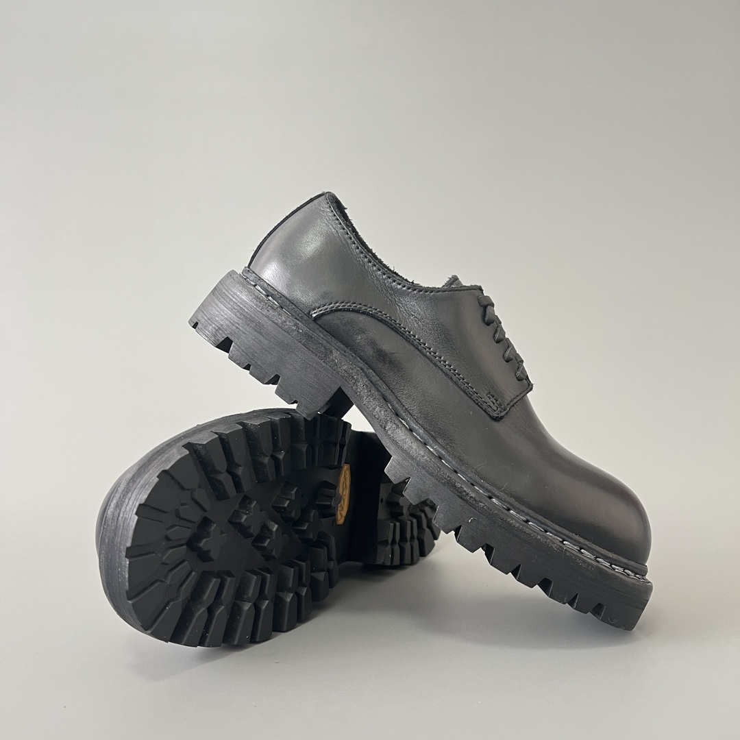 GUlDI 德比 皮鞋 系带 低筒 老爹鞋 运动 复古板鞋 休闲鞋 男鞋 黑色  GR02V-BLKT