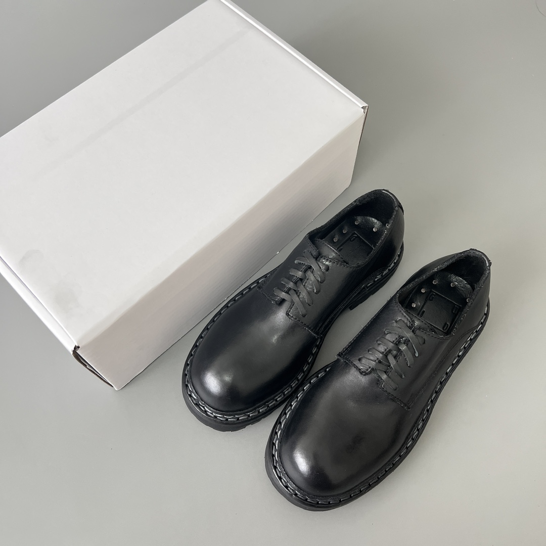 GUlDI 德比 皮鞋 系带 低筒 老爹鞋 运动 复古板鞋 休闲鞋 男鞋 黑色  GR02V-BLKT