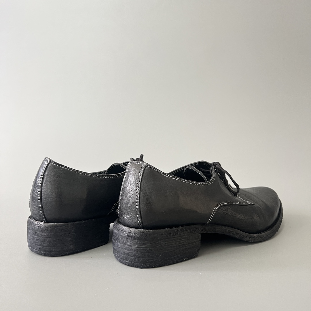 GUlDI 德比 尖头 CCP 皮鞋 系带 低筒 老爹鞋 运动 复古板鞋 休闲鞋 男鞋 黑色 