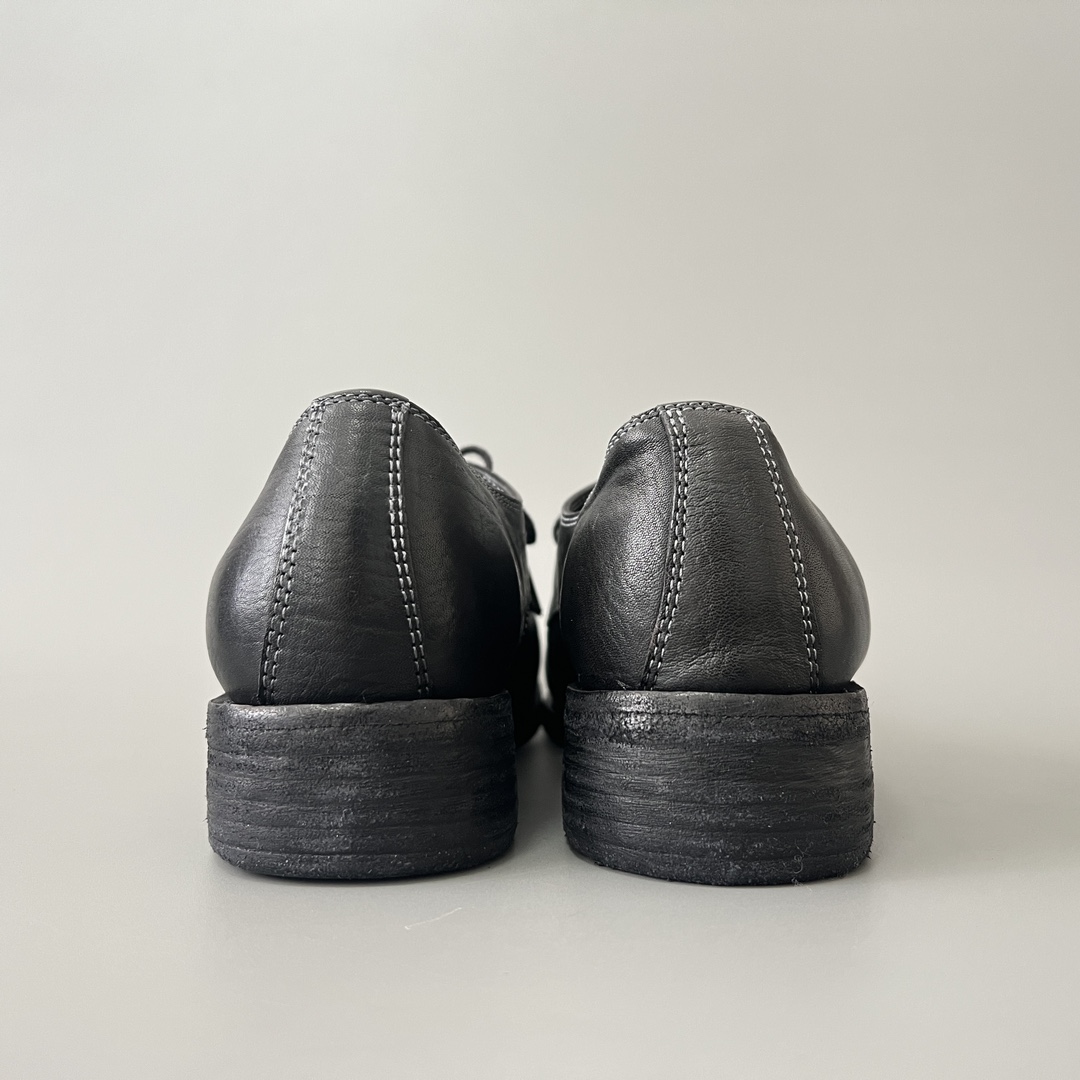 GUlDI 德比 尖头 CCP 皮鞋 系带 低筒 老爹鞋 运动 复古板鞋 休闲鞋 男鞋 黑色 