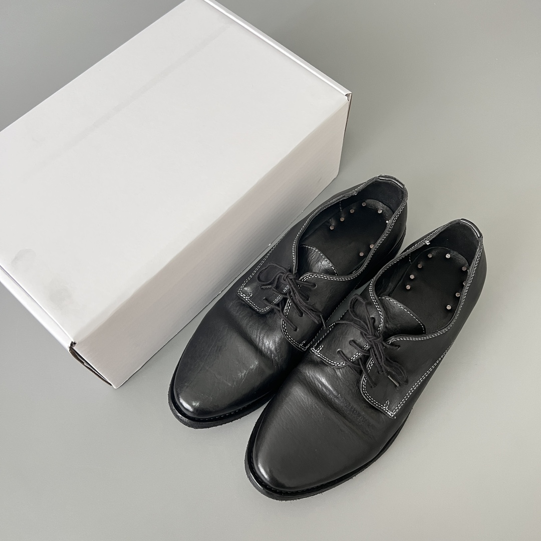 GUlDI 德比 尖头 CCP 皮鞋 系带 低筒 老爹鞋 运动 复古板鞋 休闲鞋 男鞋 黑色 