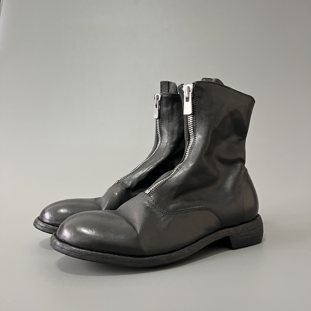 GUlDI 德比 皮鞋 休闲鞋 男鞋 靴子 黑色 拉链 210-M-BLKT