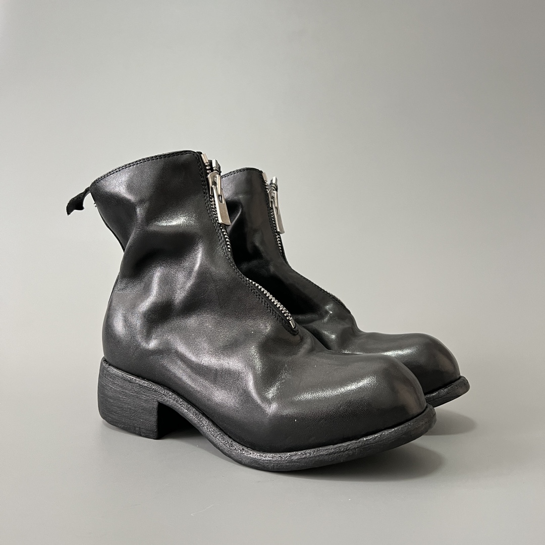 GUlDI 德比 皮鞋 休闲鞋 男鞋 靴子 黑色 拉链  PL1-HORSE40BLK