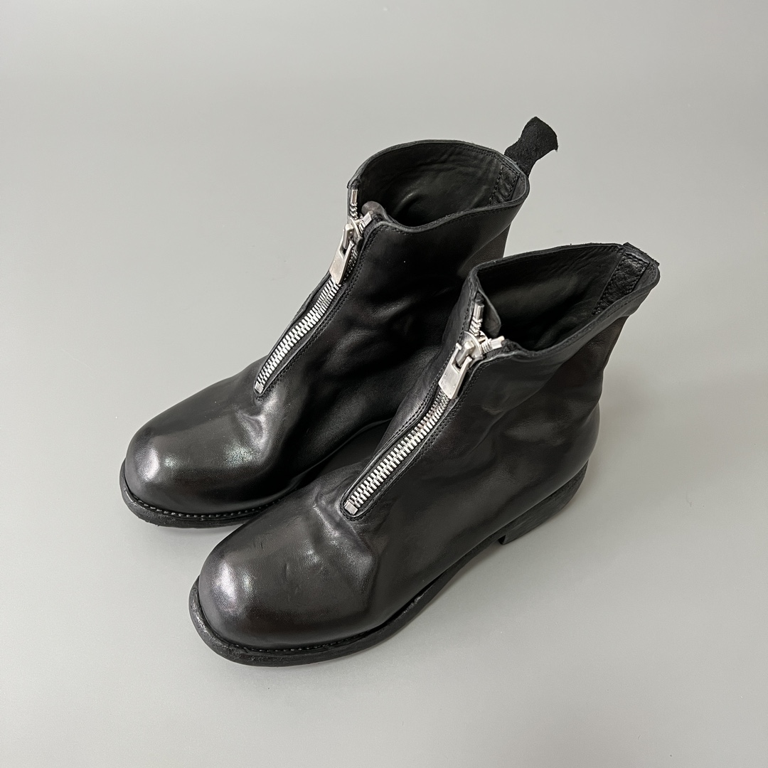 GUlDI 德比 皮鞋 休闲鞋 男鞋 靴子 黑色 拉链  PL1-HORSE40BLK