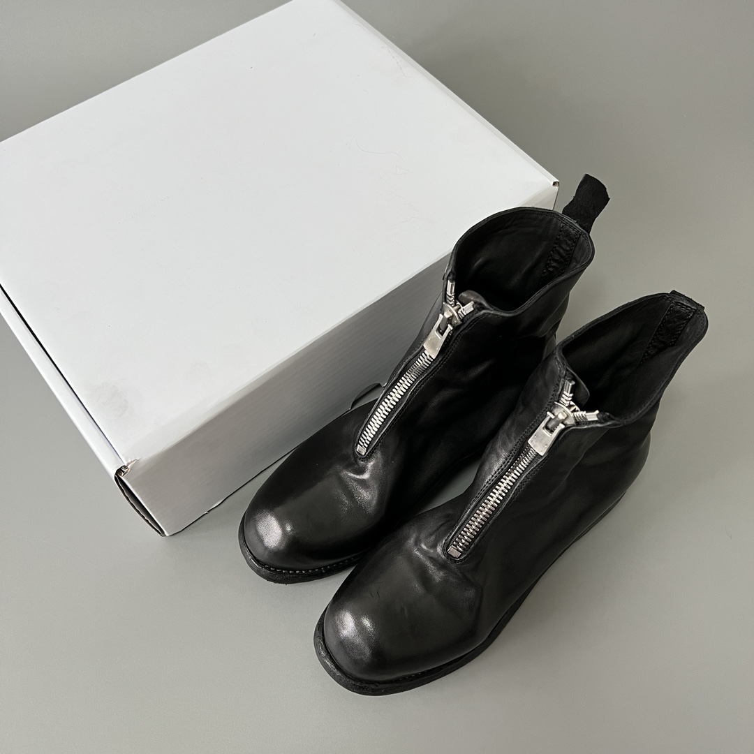 GUlDI 德比 皮鞋 休闲鞋 男鞋 靴子 黑色 拉链  PL1-HORSE40BLK