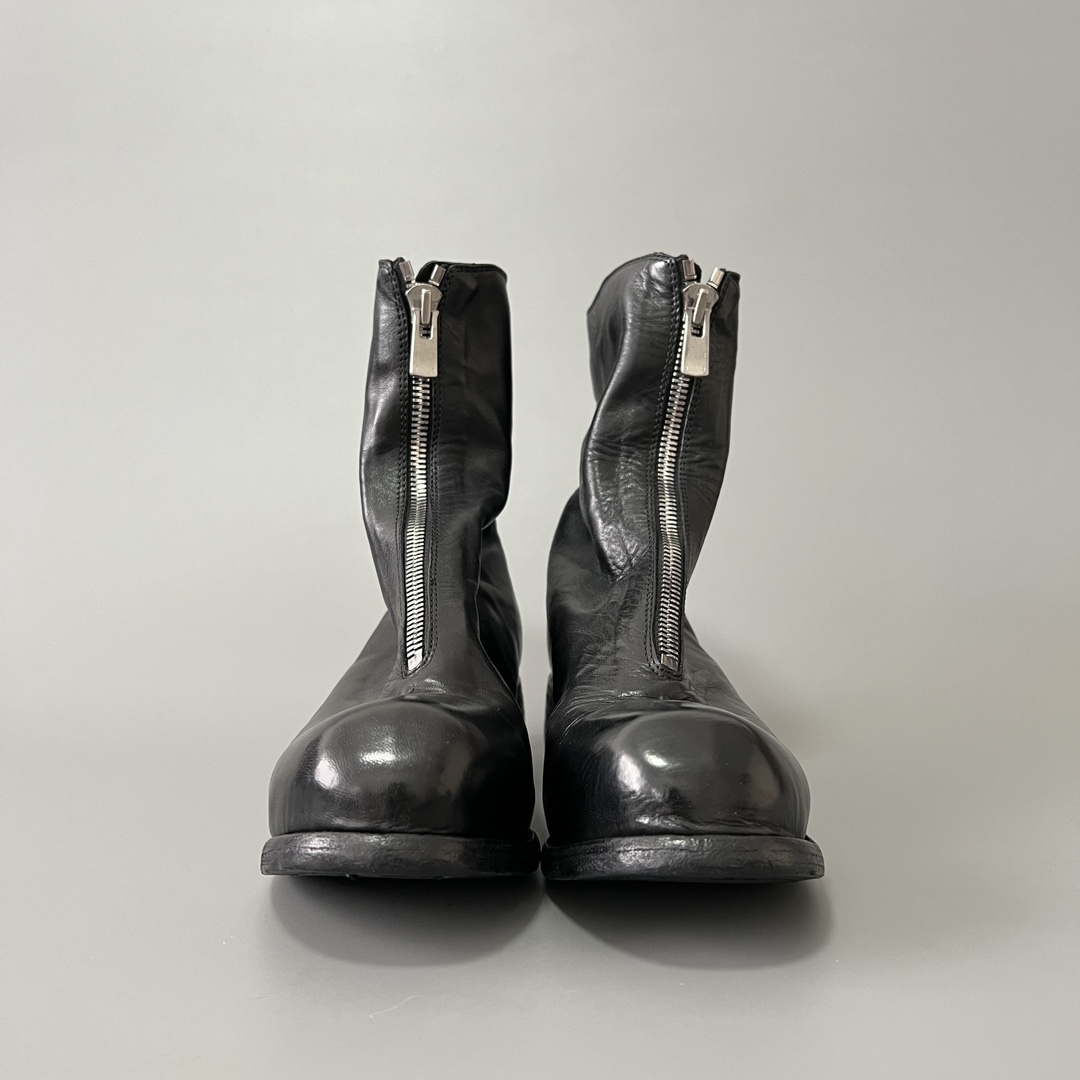 GUlDI 德比 皮鞋 休闲鞋 男鞋 靴子 黑色 拉链  PL2