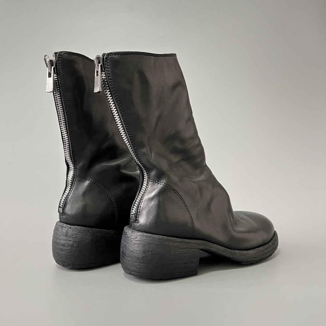 GUlDI 德比 皮鞋 休闲鞋 男鞋 靴子 黑色 拉链  788Z-M-BLKT