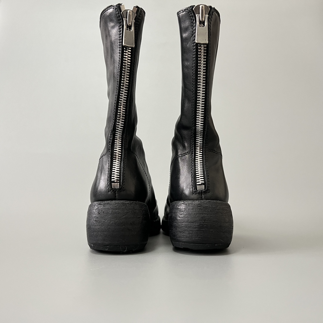 GUlDI 德比 皮鞋 休闲鞋 男鞋 靴子 黑色 拉链  788Z-M-BLKT