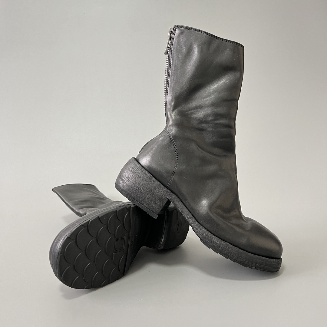 GUlDI 德比 皮鞋 休闲鞋 男鞋 靴子 黑色 拉链  788Z-M-BLKT