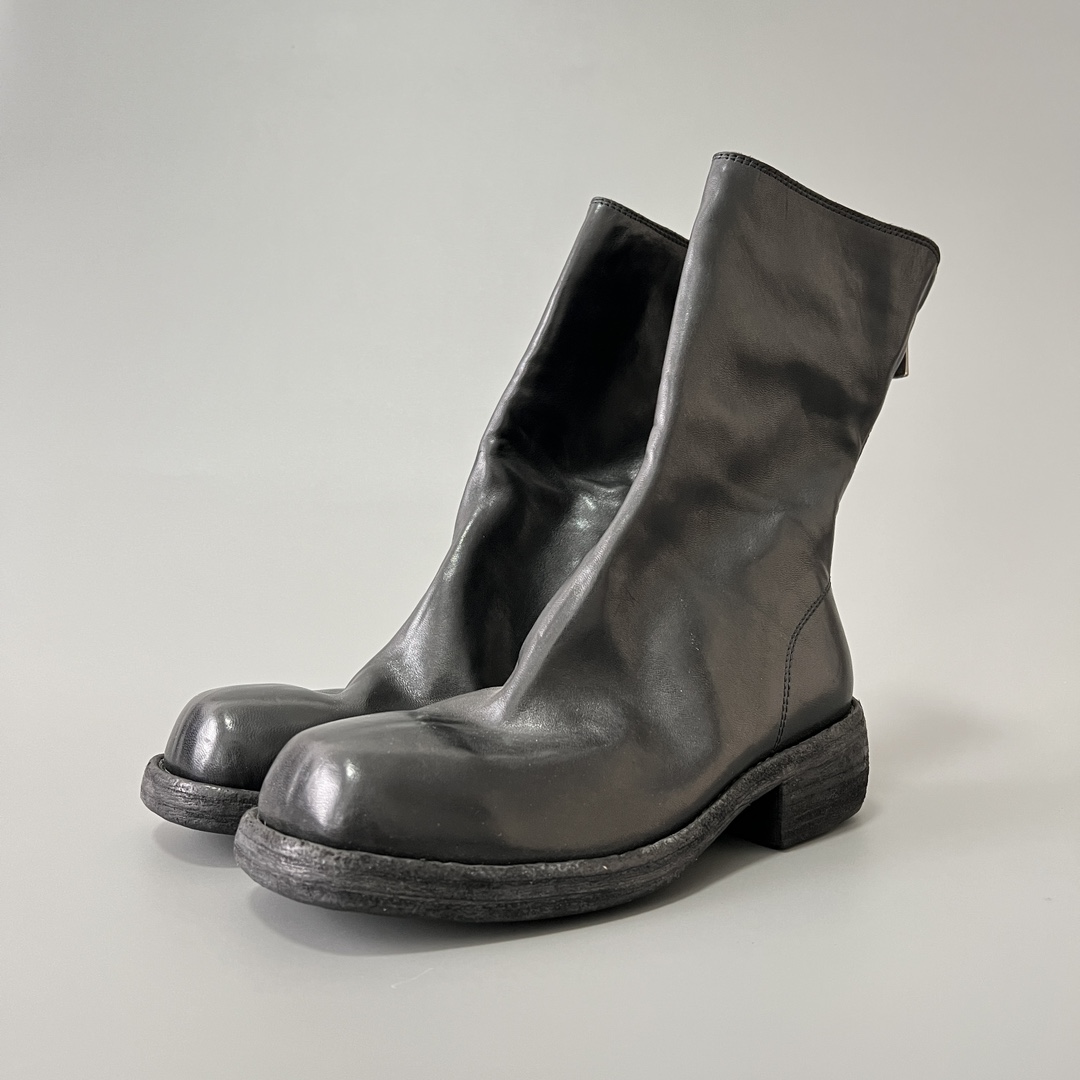 GUlDI 德比 皮鞋 休闲鞋 男鞋 靴子 黑色 拉链  9088-BLK