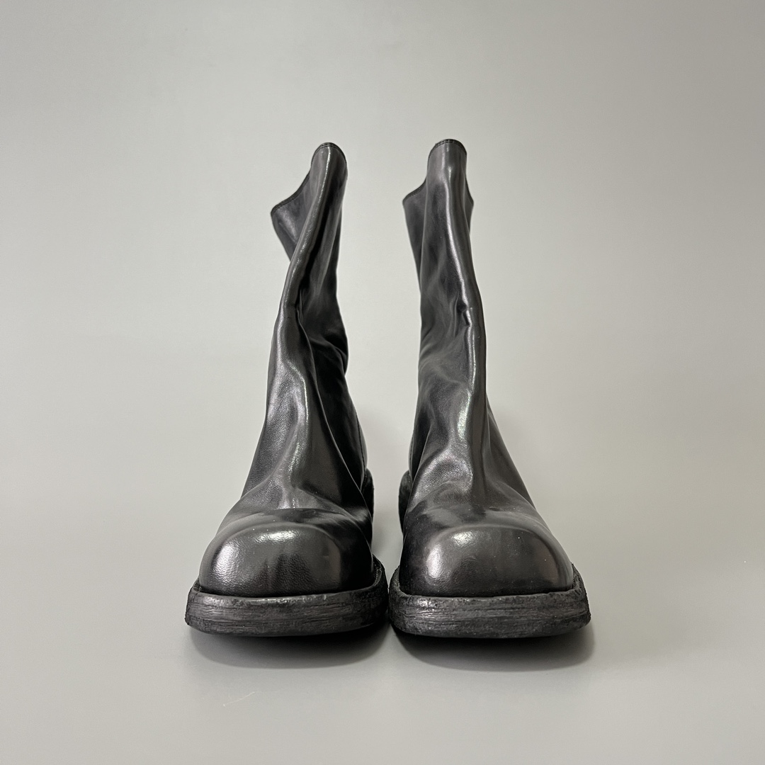 GUlDI 德比 皮鞋 休闲鞋 男鞋 靴子 黑色 拉链  9088-BLK