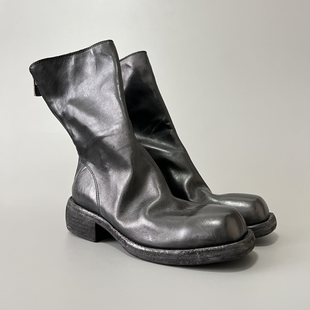 GUlDI 德比 皮鞋 休闲鞋 男鞋 靴子 黑色 拉链  9088-BLK