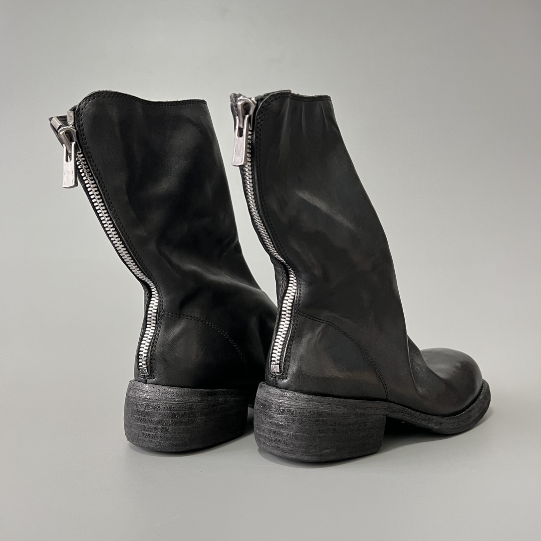 GUlDI 德比 皮鞋 休闲鞋 男鞋 靴子 黑色 拉链  9088-BLK