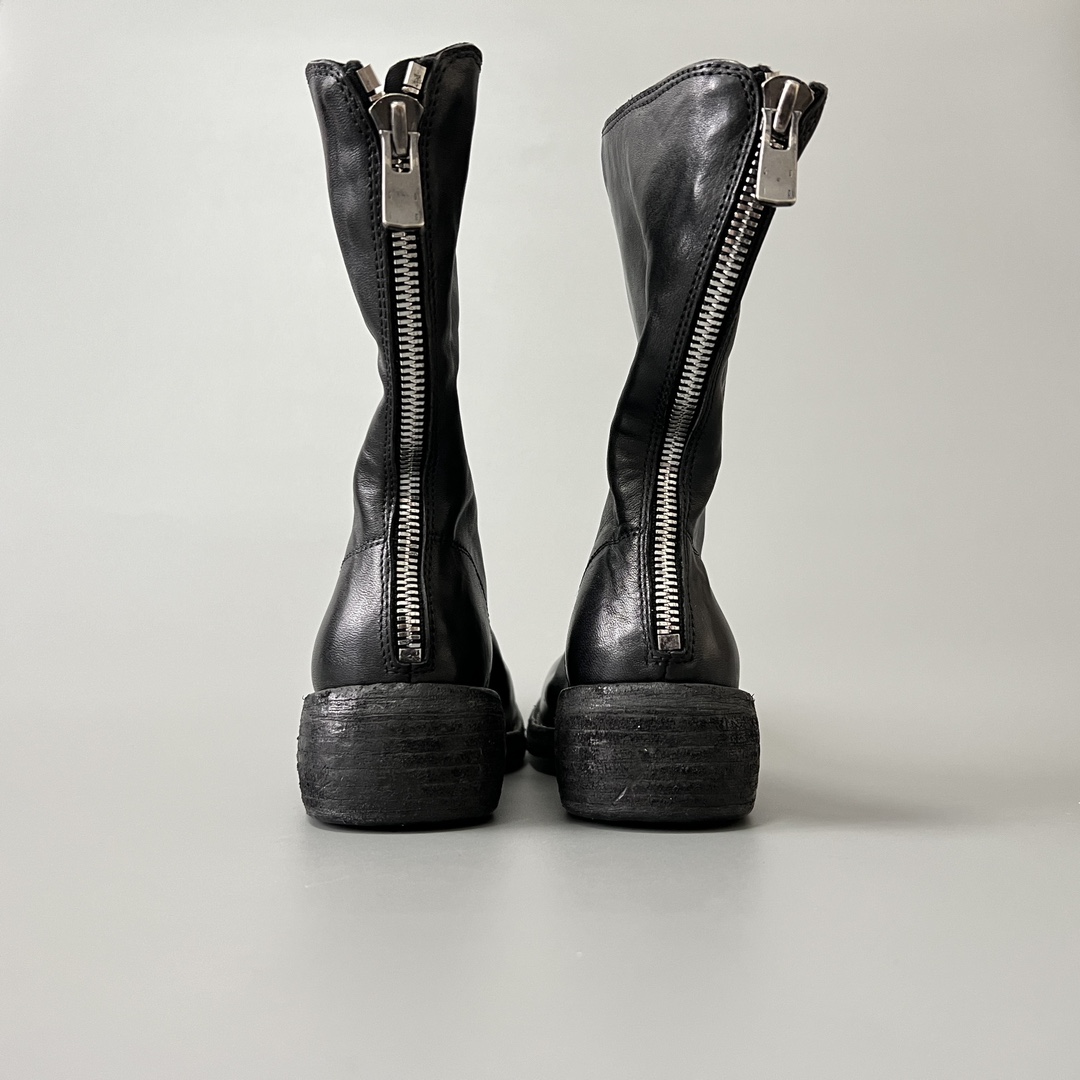 GUlDI 德比 皮鞋 休闲鞋 男鞋 靴子 黑色 拉链  9088-BLK