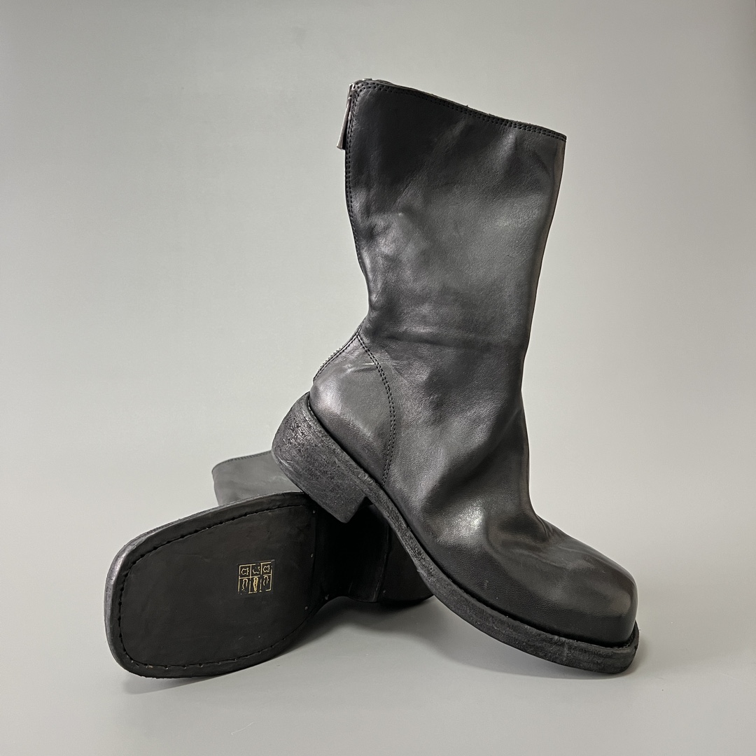 GUlDI 德比 皮鞋 休闲鞋 男鞋 靴子 黑色 拉链  9088-BLK