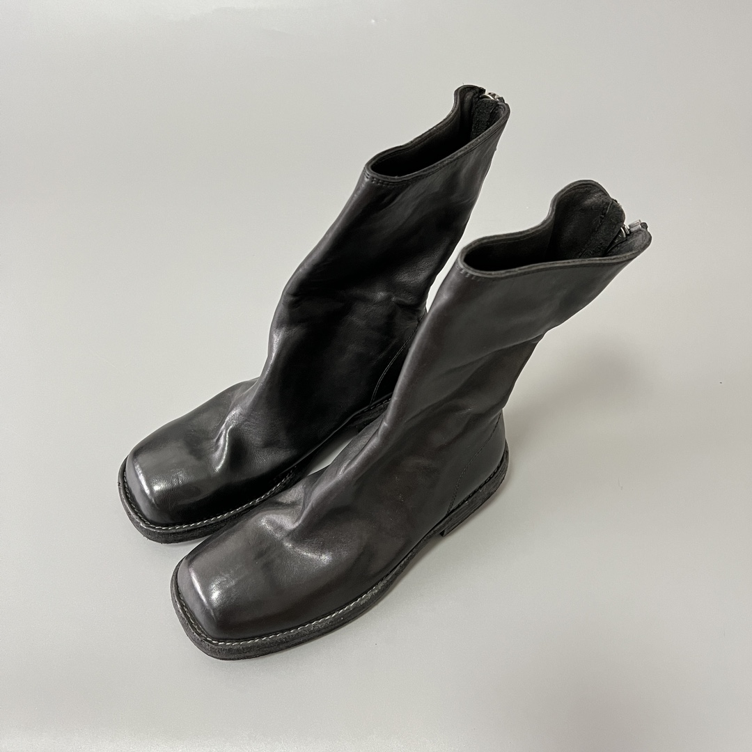 GUlDI 德比 皮鞋 休闲鞋 男鞋 靴子 黑色 拉链  9088-BLK