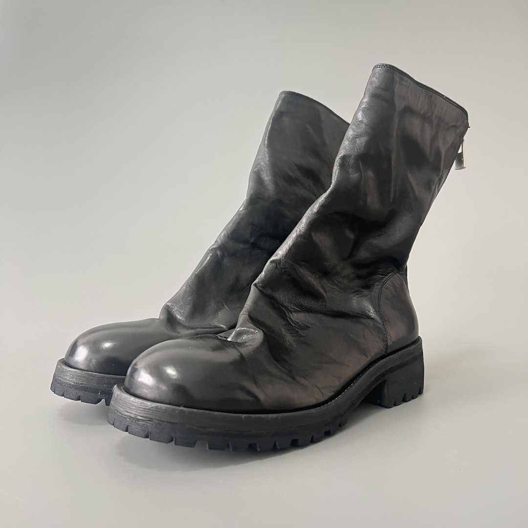 GUlDI 德比 皮鞋 休闲鞋 男鞋 靴子 黑色 拉链  788V-M-BLKT