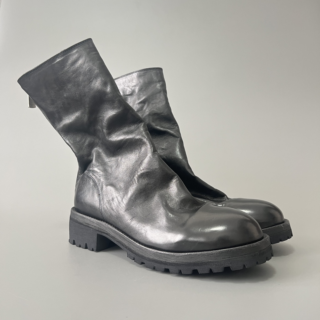 GUlDI 德比 皮鞋 休闲鞋 男鞋 靴子 黑色 拉链  788V-M-BLKT