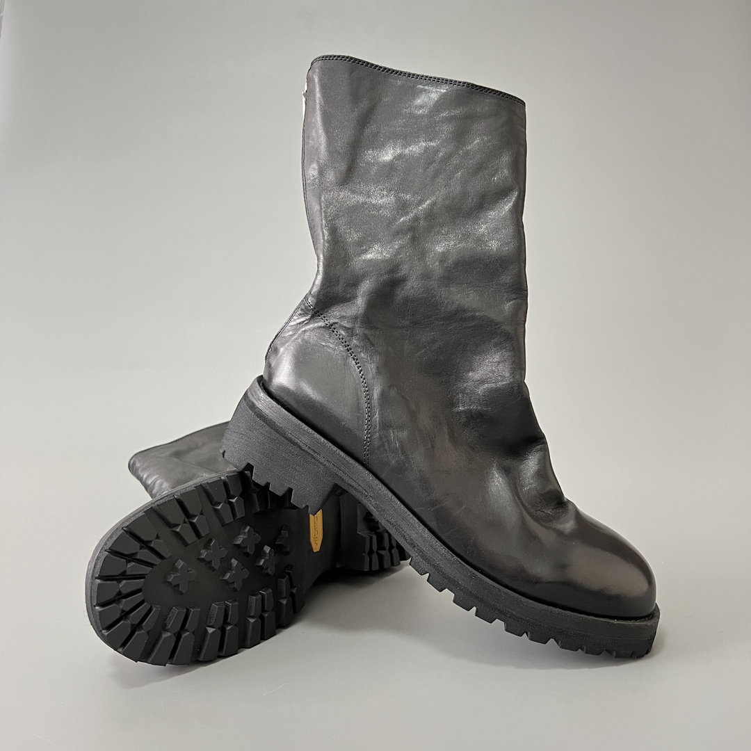 GUlDI 德比 皮鞋 休闲鞋 男鞋 靴子 黑色 拉链  788V-M-BLKT