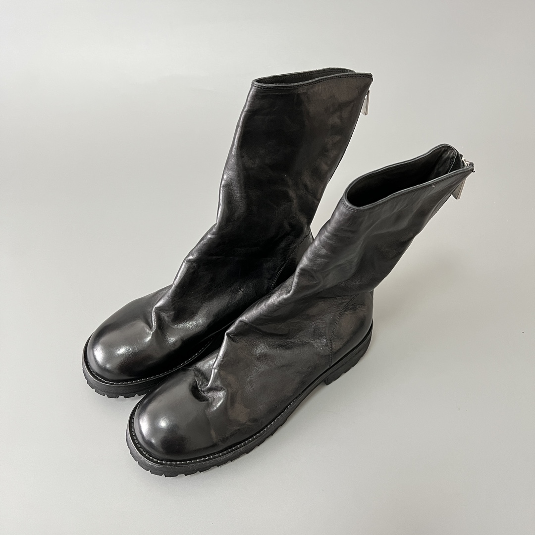 GUlDI 德比 皮鞋 休闲鞋 男鞋 靴子 黑色 拉链  788V-M-BLKT