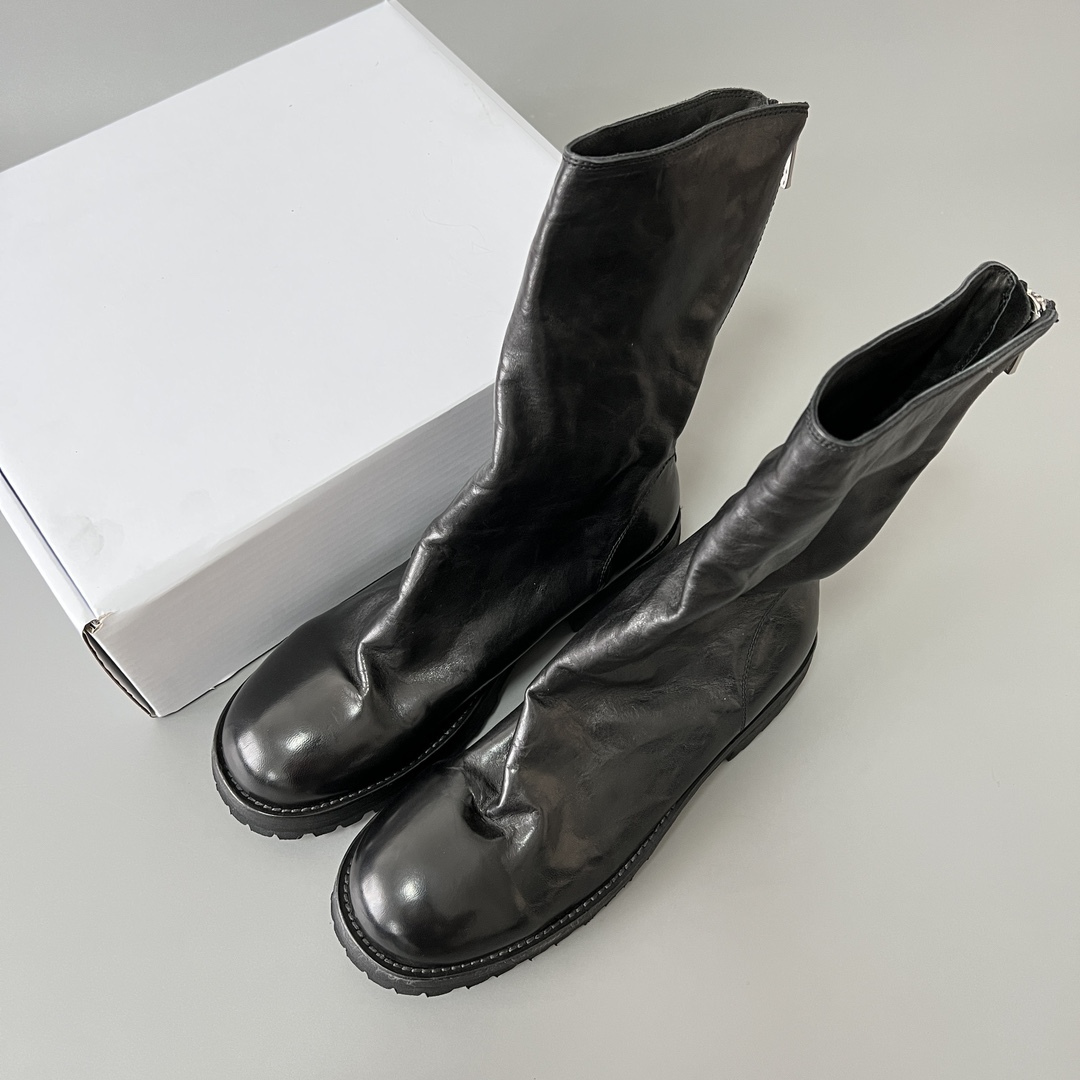 GUlDI 德比 皮鞋 休闲鞋 男鞋 靴子 黑色 拉链  788V-M-BLKT