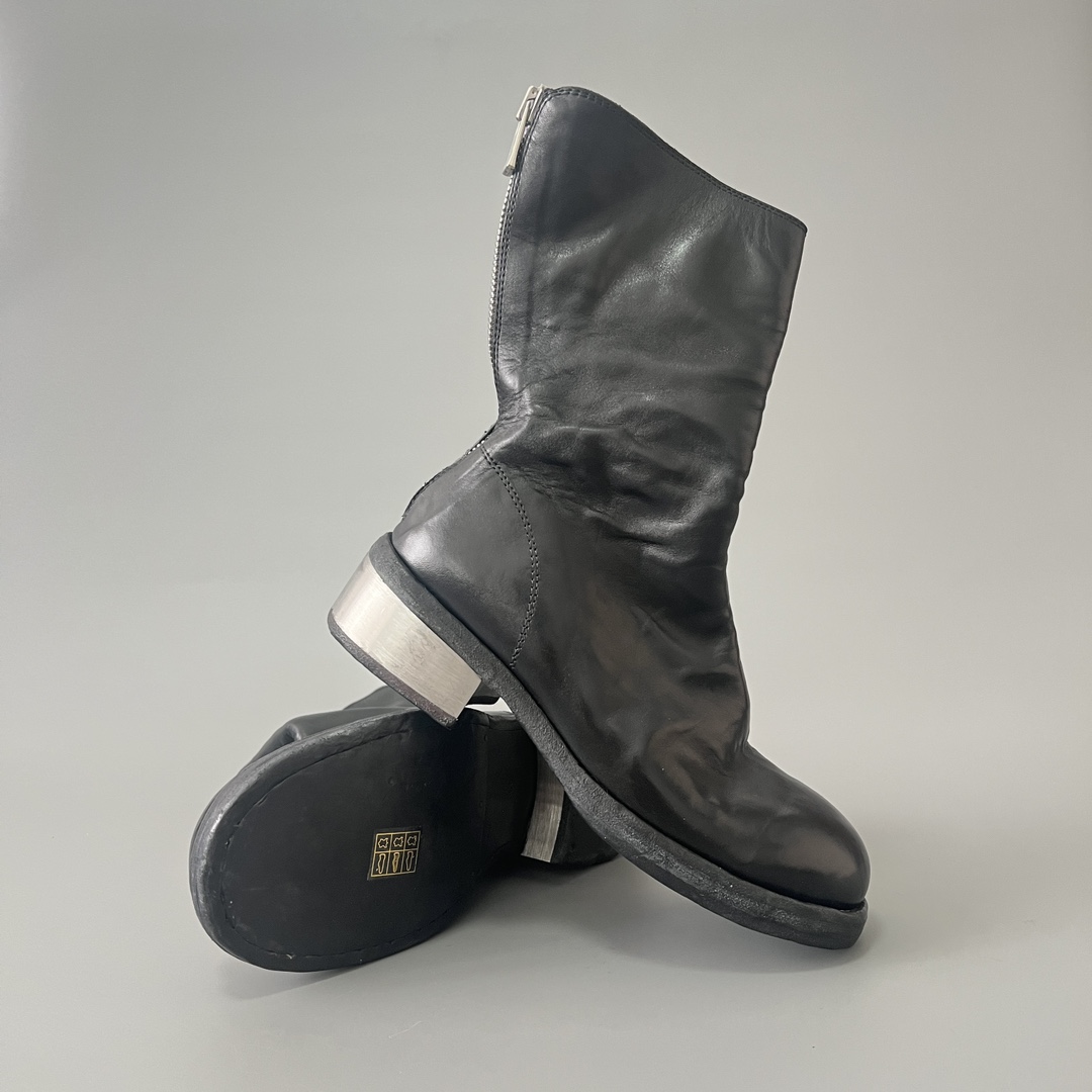 GUlDI 德比 皮鞋 休闲鞋 男鞋 靴子 黑色 拉链  788ZI-BLACK