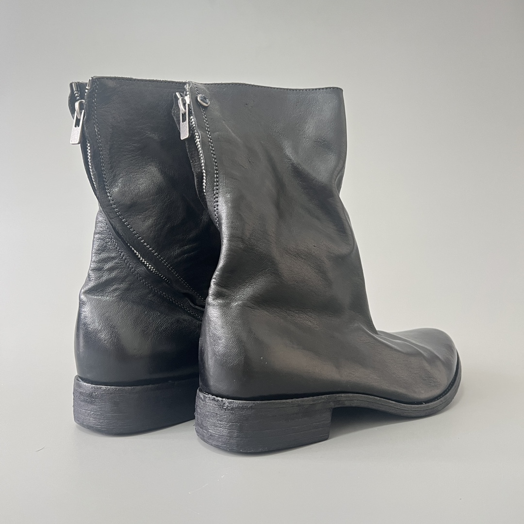 GUlDI 德比 尖头 皮鞋 休闲鞋 男鞋 靴子 黑色 拉链 CCP