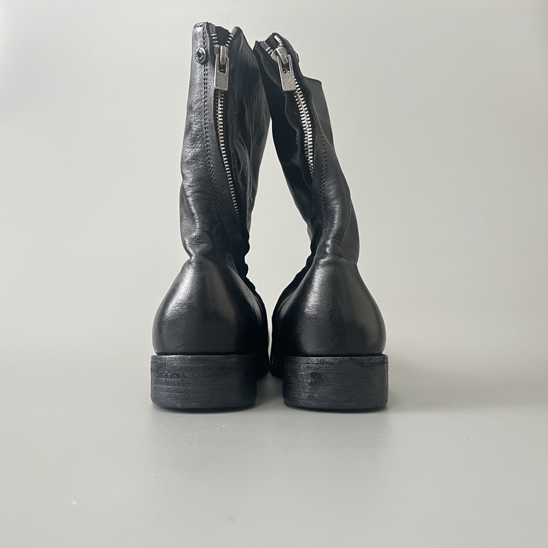 GUlDI 德比 尖头 皮鞋 休闲鞋 男鞋 靴子 黑色 拉链 CCP