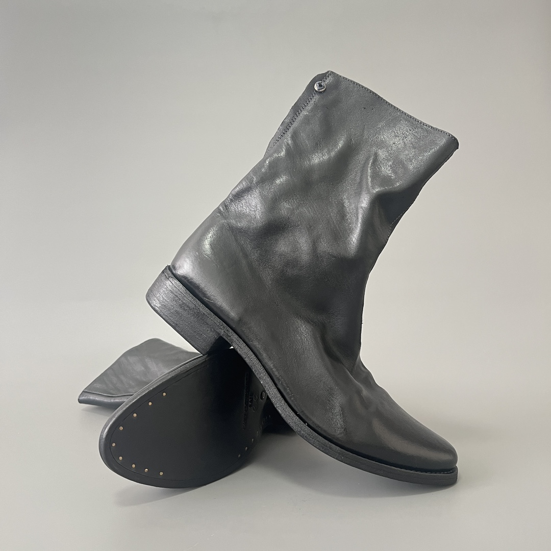 GUlDI 德比 尖头 皮鞋 休闲鞋 男鞋 靴子 黑色 拉链 CCP