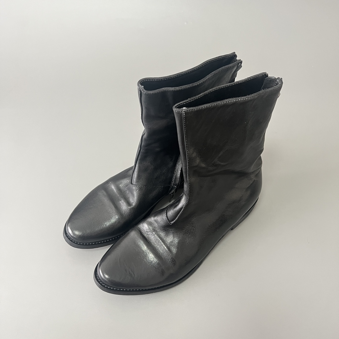 GUlDI 德比 尖头 皮鞋 休闲鞋 男鞋 靴子 黑色 拉链 CCP